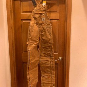 NWT- 30 x 32 Carhartt Men's Quilt Lined Zip To Thigh Bib Overalls R41